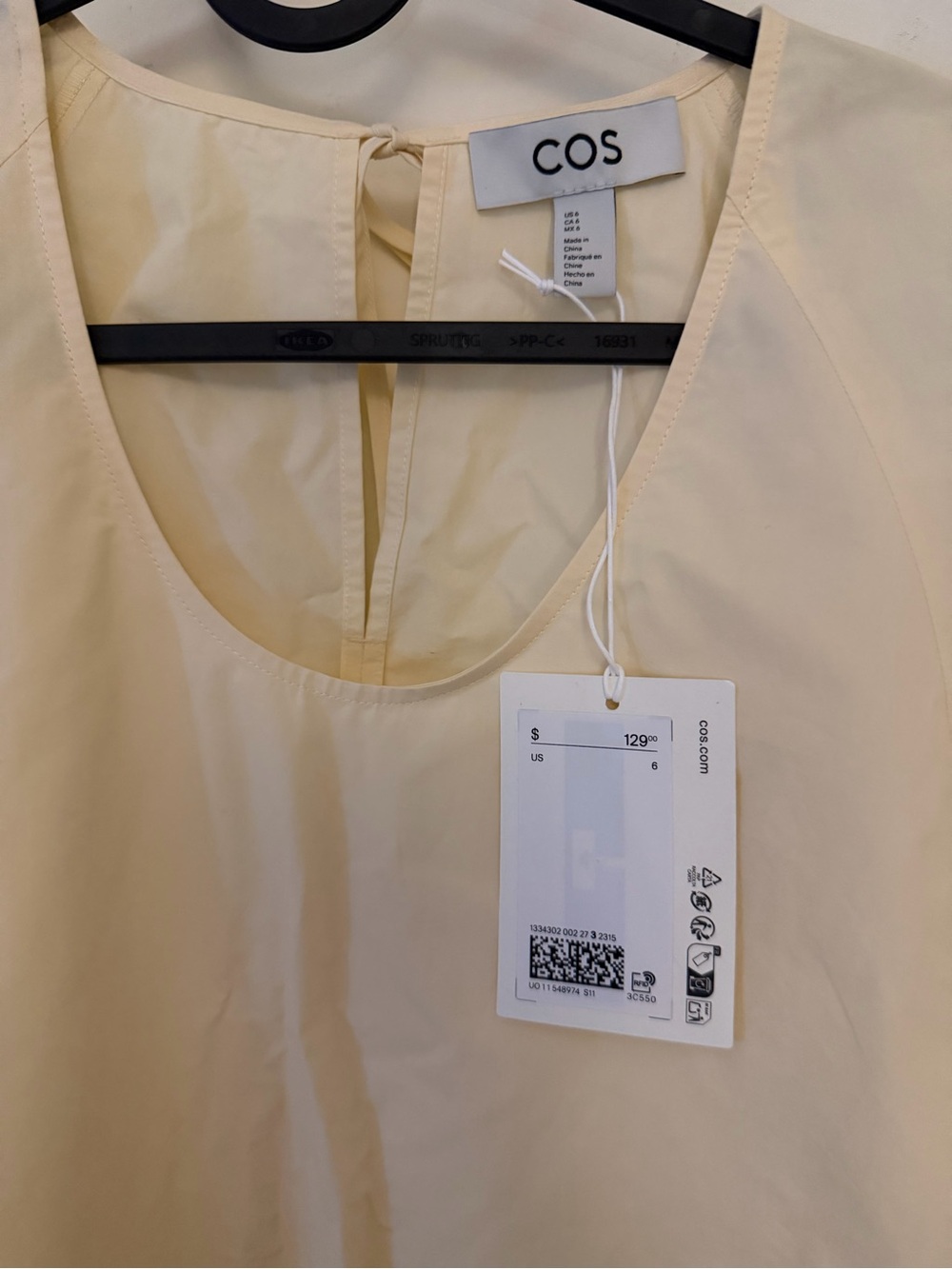 COS Puff Sleeve Cotton Mini Dress - Picture 4 of 6